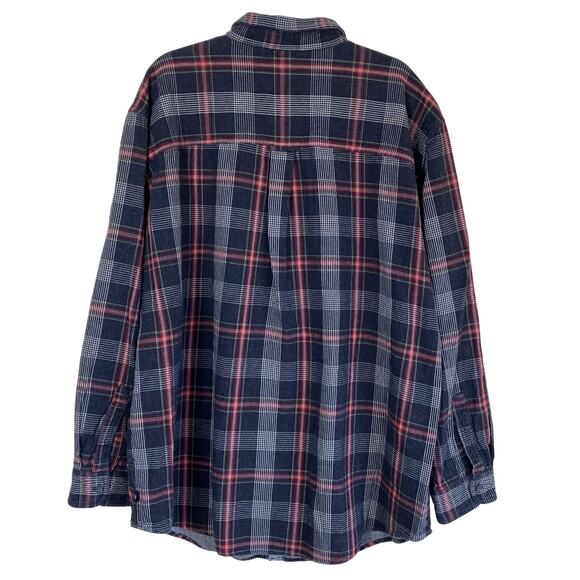 Chaps RL Mens Sz XXL Grey Plaid Button Down Shirt Double Cloth Cotton Casual - Picture 3 of 16